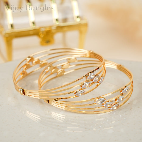 Siddhi Gold Plated AD Bangles