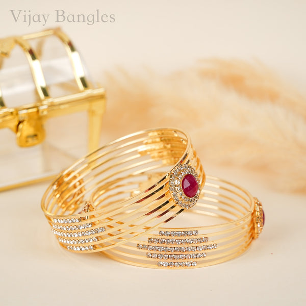 Ruby Royale AD Metal Bangles