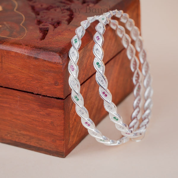 Mahira Silver Plated Bangles