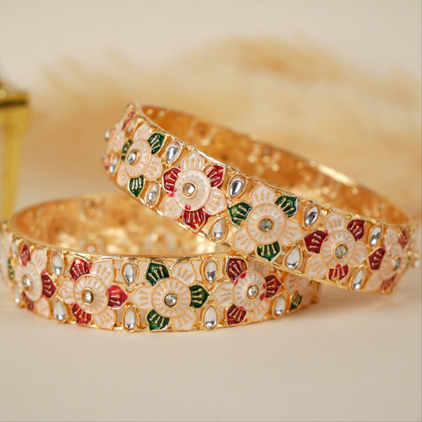 Floral Meenakari Bangle Set